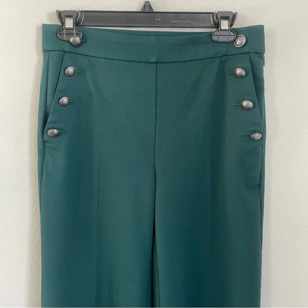 LOFT Emerald Green Sailor Pants Wide Leg Trousers Women Size 2